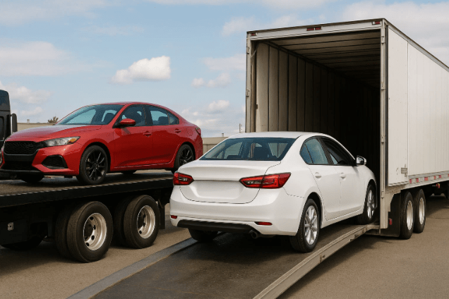 flatbad vs enclosed car carrier